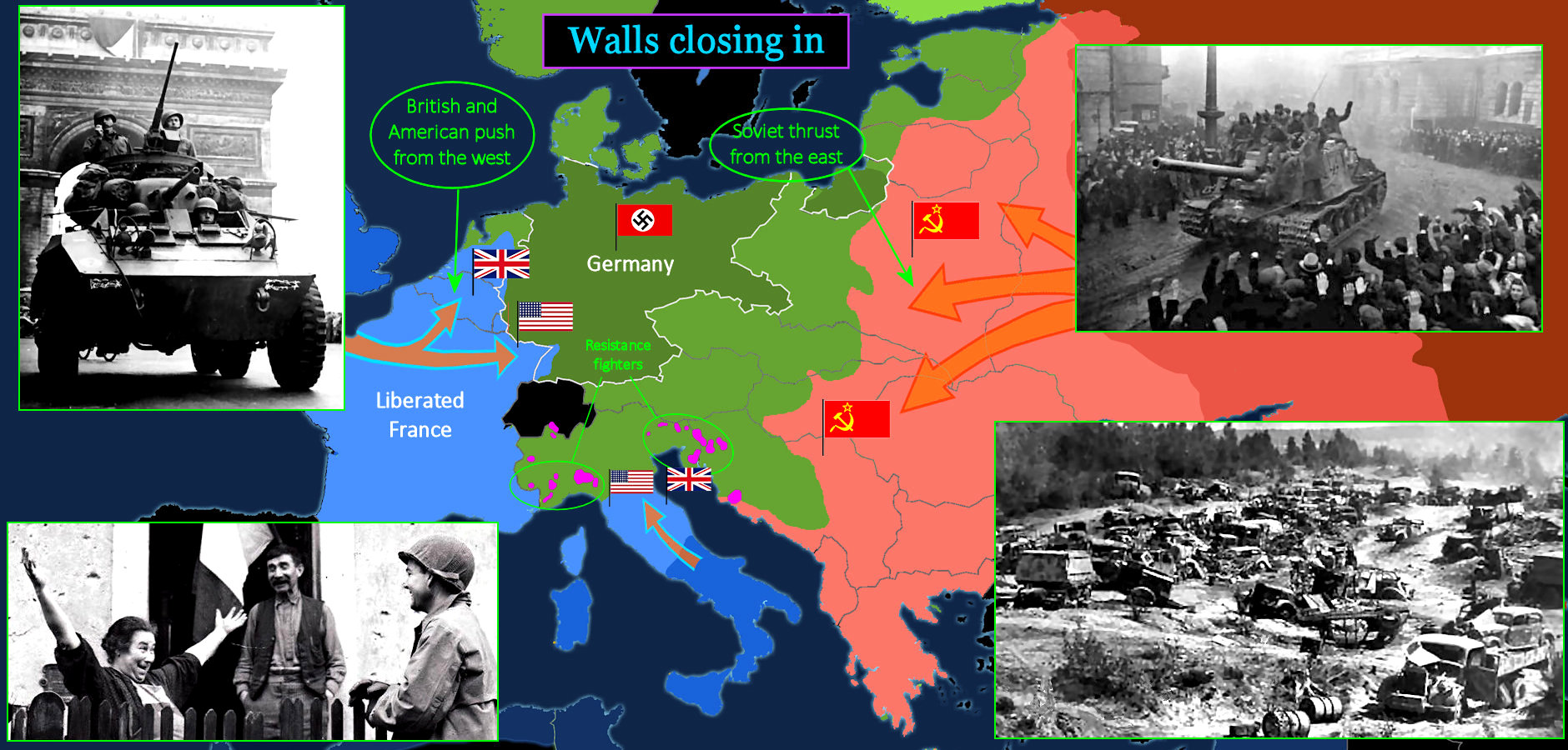 Hitler's final days, 1945 map